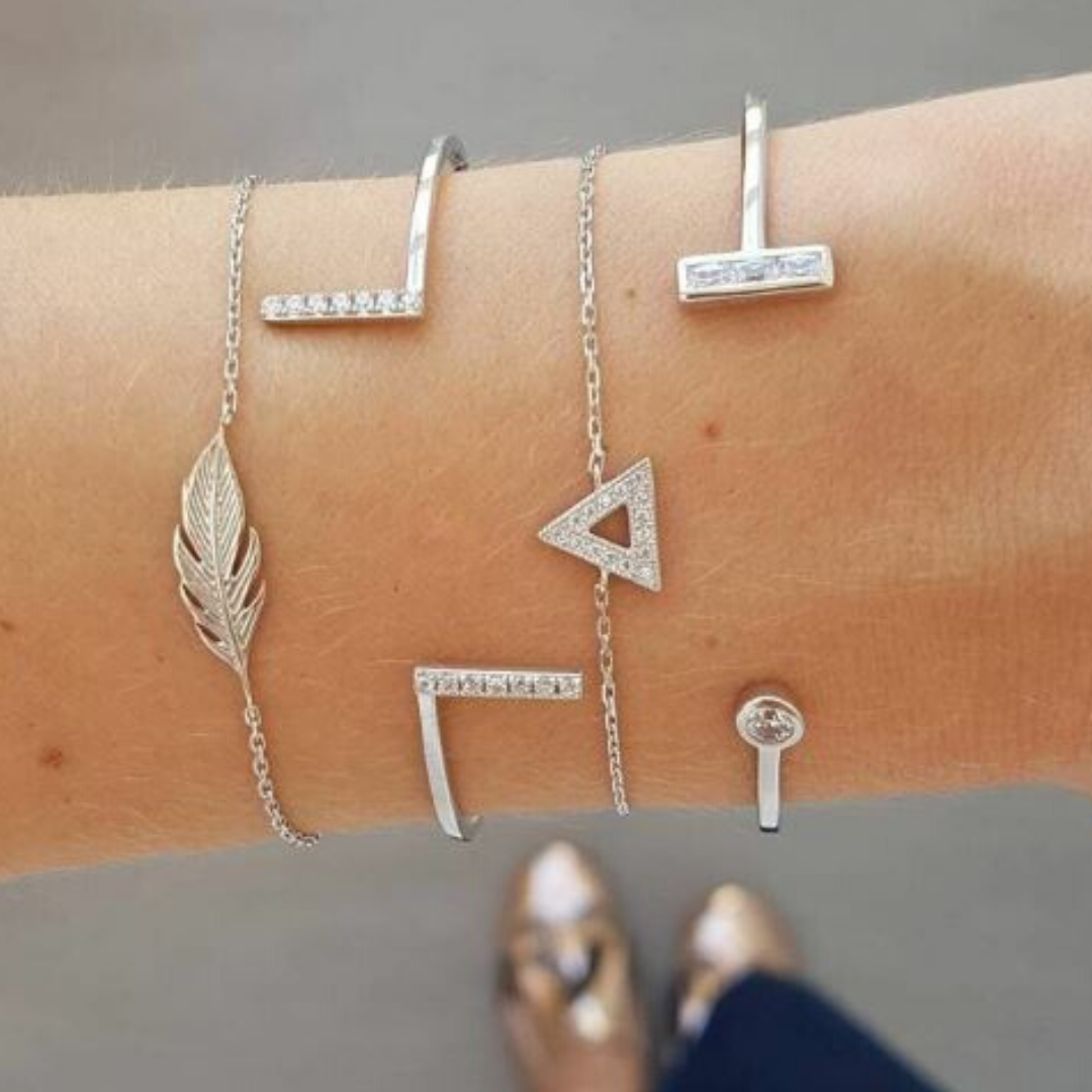 Crystal Triangle Stacking Bracelet