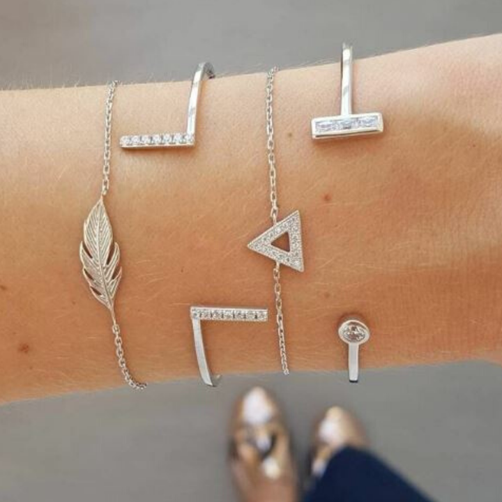 Crystal Triangle Stacking Bracelet