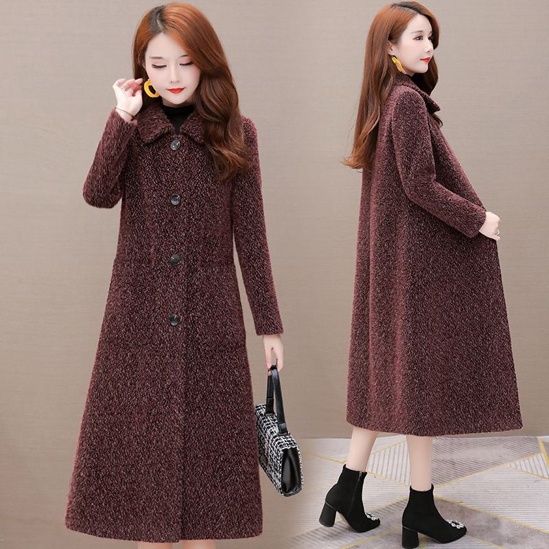 Mid-Length Faux Mink Fleece Coat