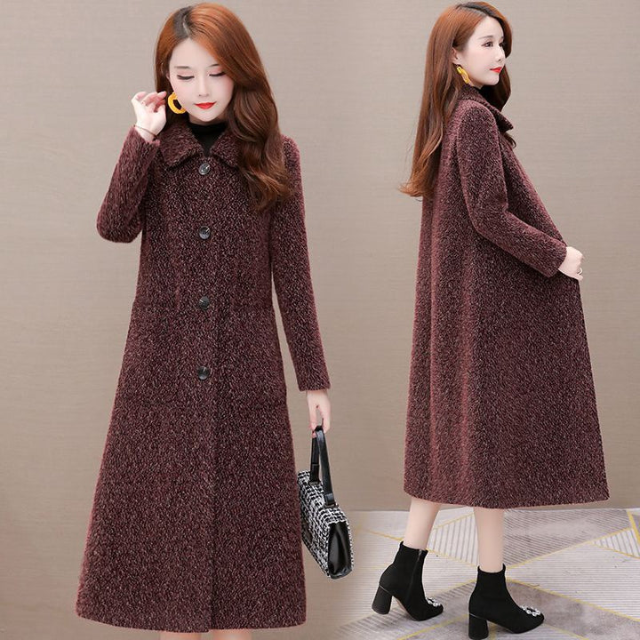 Mid-Length Faux Mink Fleece Coat