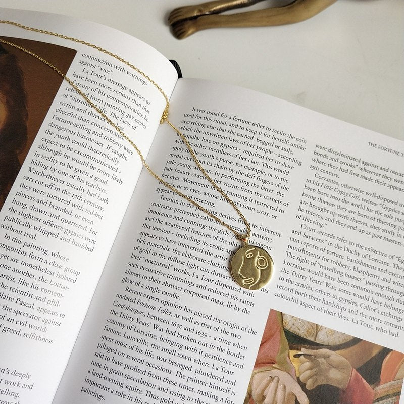 Abstract Face Necklace