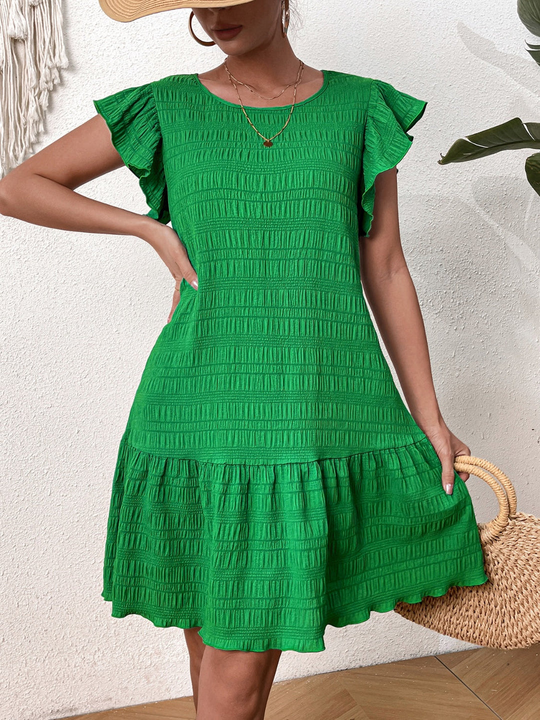 Nadia Textured Midi Dress
