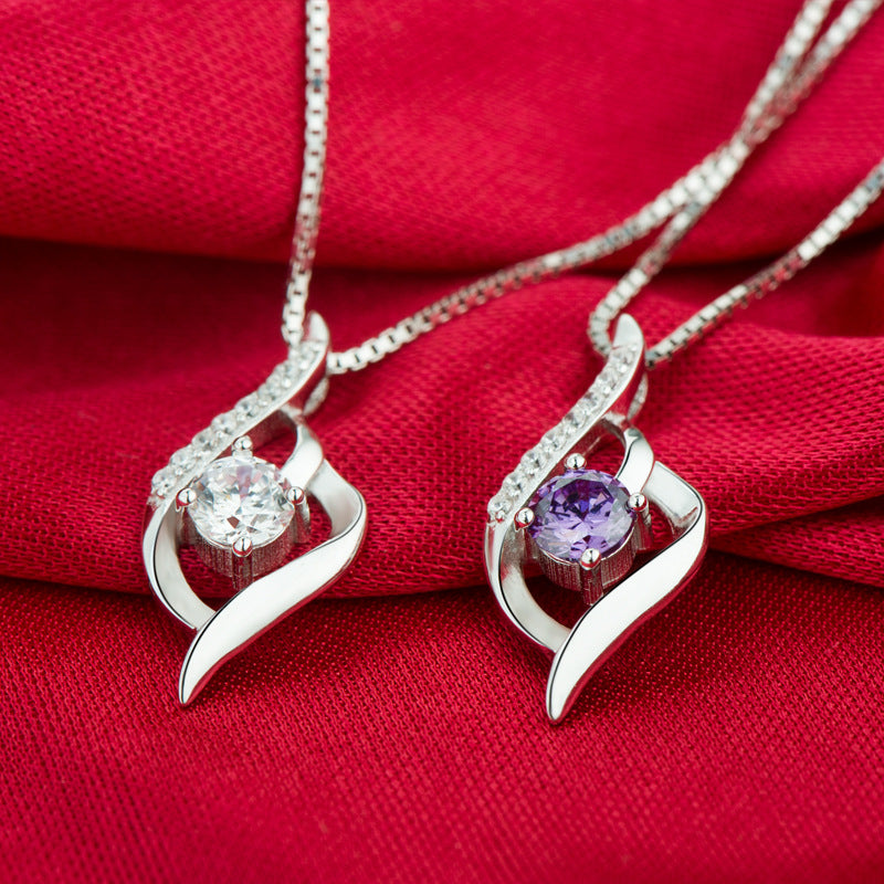 Zircon Pendant Sterling Silver Necklace