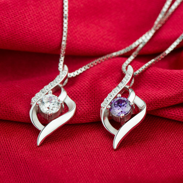 Zircon Pendant Sterling Silver Necklace