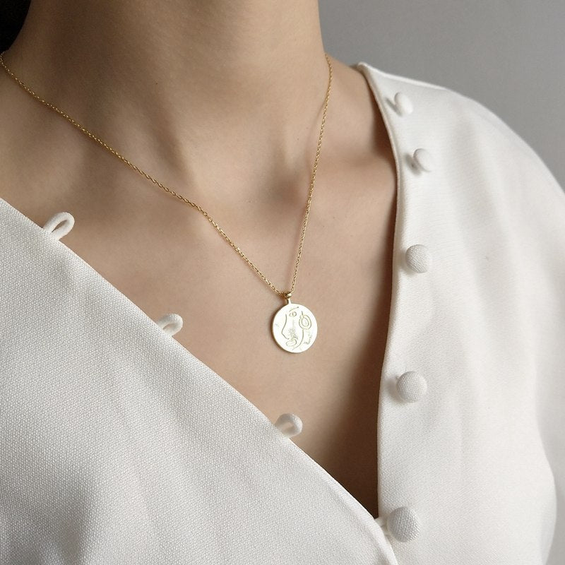 Abstract Face Necklace