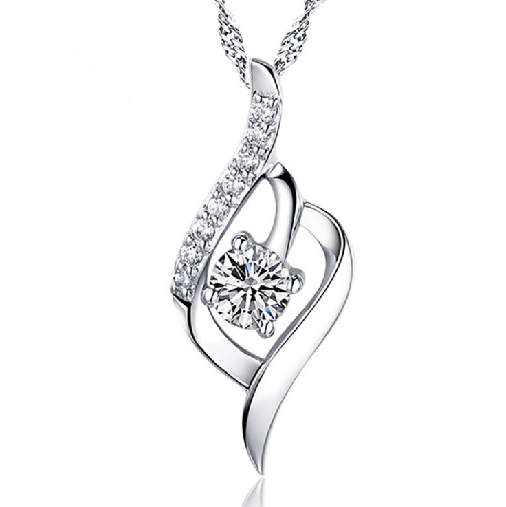 Zircon Pendant Sterling Silver Necklace