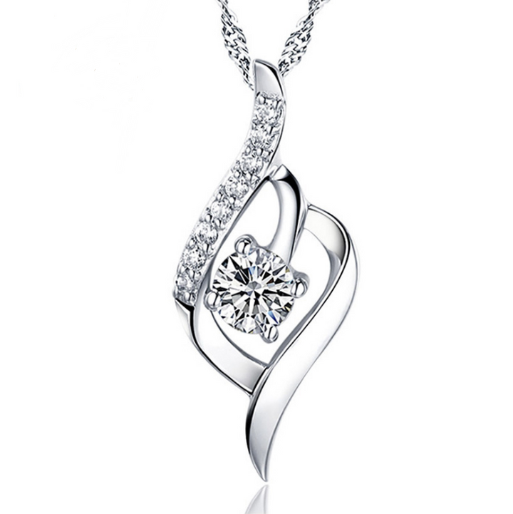Zircon Pendant Sterling Silver Necklace