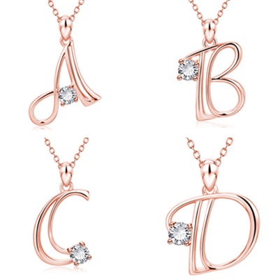 Initial Letter Necklace in 18k Gold