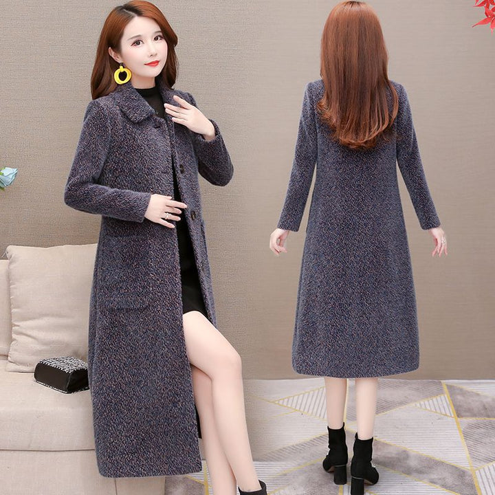 Mid-Length Faux Mink Fleece Coat