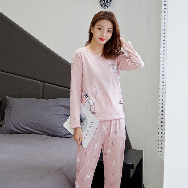 Cute Long-Sleeved Pajama Set