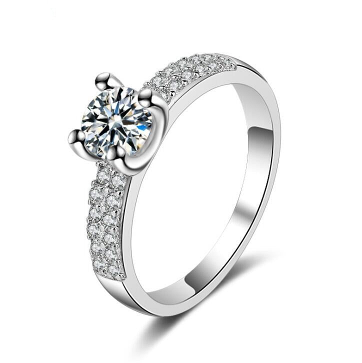 Diamond Imitation Engagement Ring