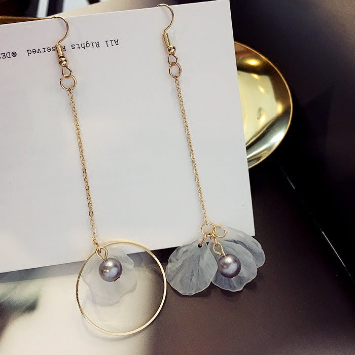 Floral Tassel Pearl Drop Earrings