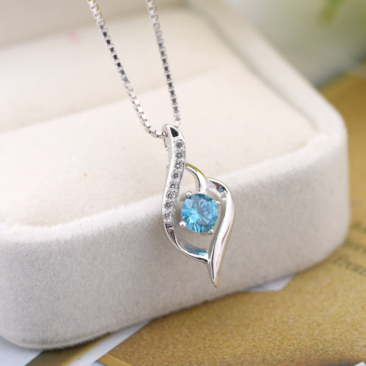 Zircon Pendant Sterling Silver Necklace