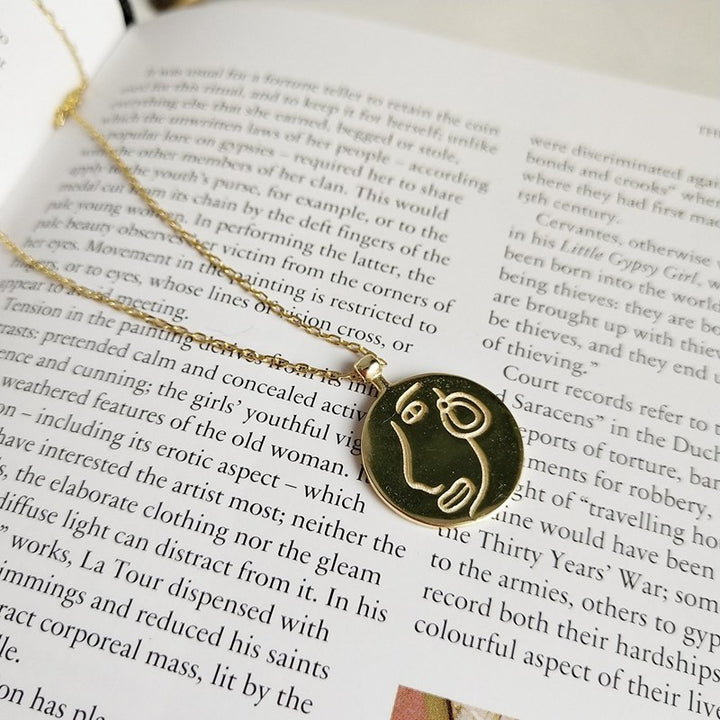 Abstract Face Necklace