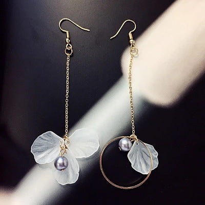 Floral Tassel Pearl Drop Earrings
