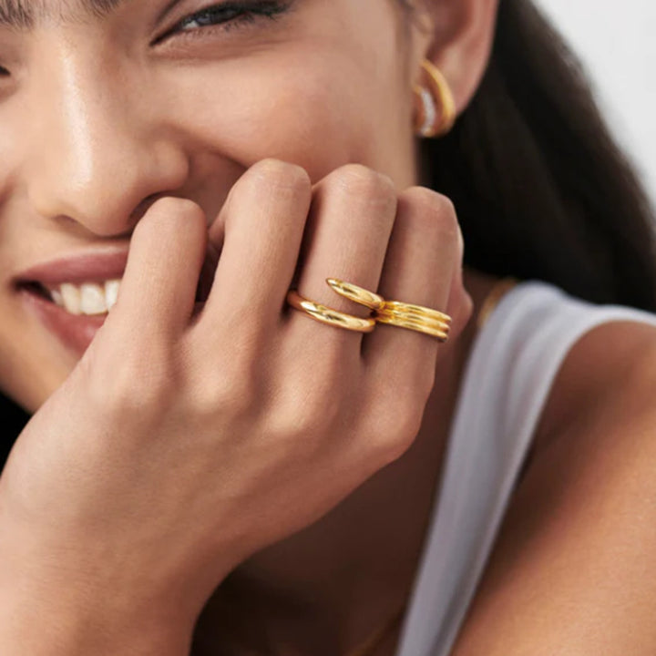 18K Gold Titanium Steel Ring