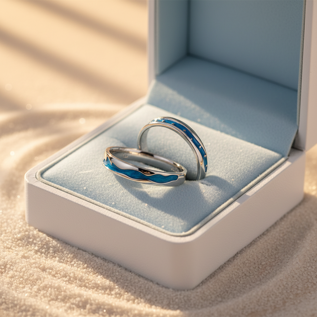 Blue Ocean Rings Box Sand