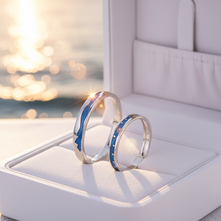 Blue Ocean Rings in Box Sunrays