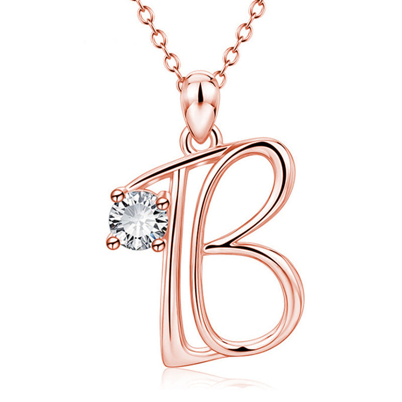 Initial Letter Necklace in 18k Gold
