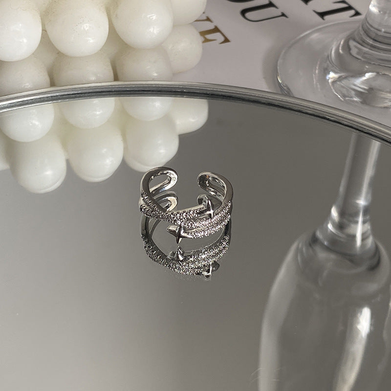 Zircon Cross Star Ring