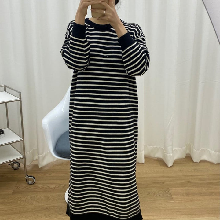 Loose Round Neck Midi Dress