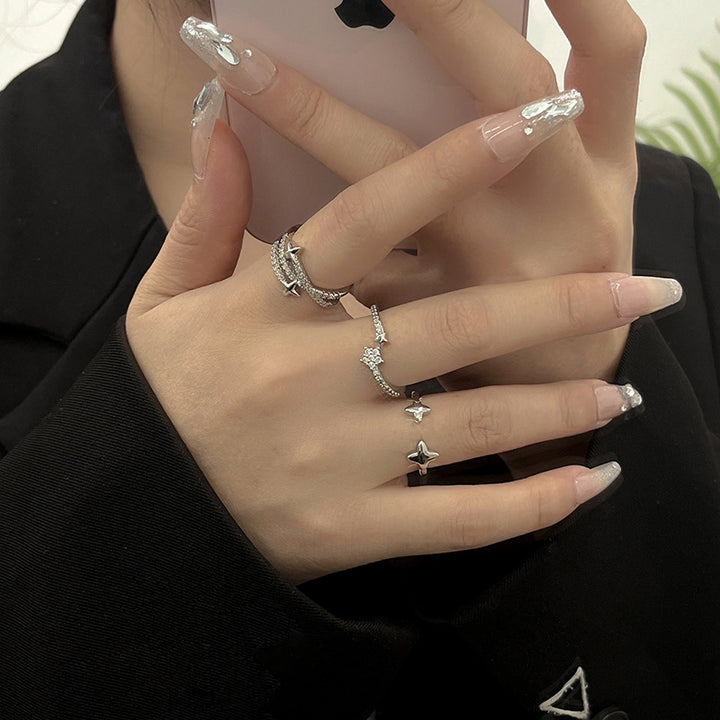 Zircon Cross Star Ring