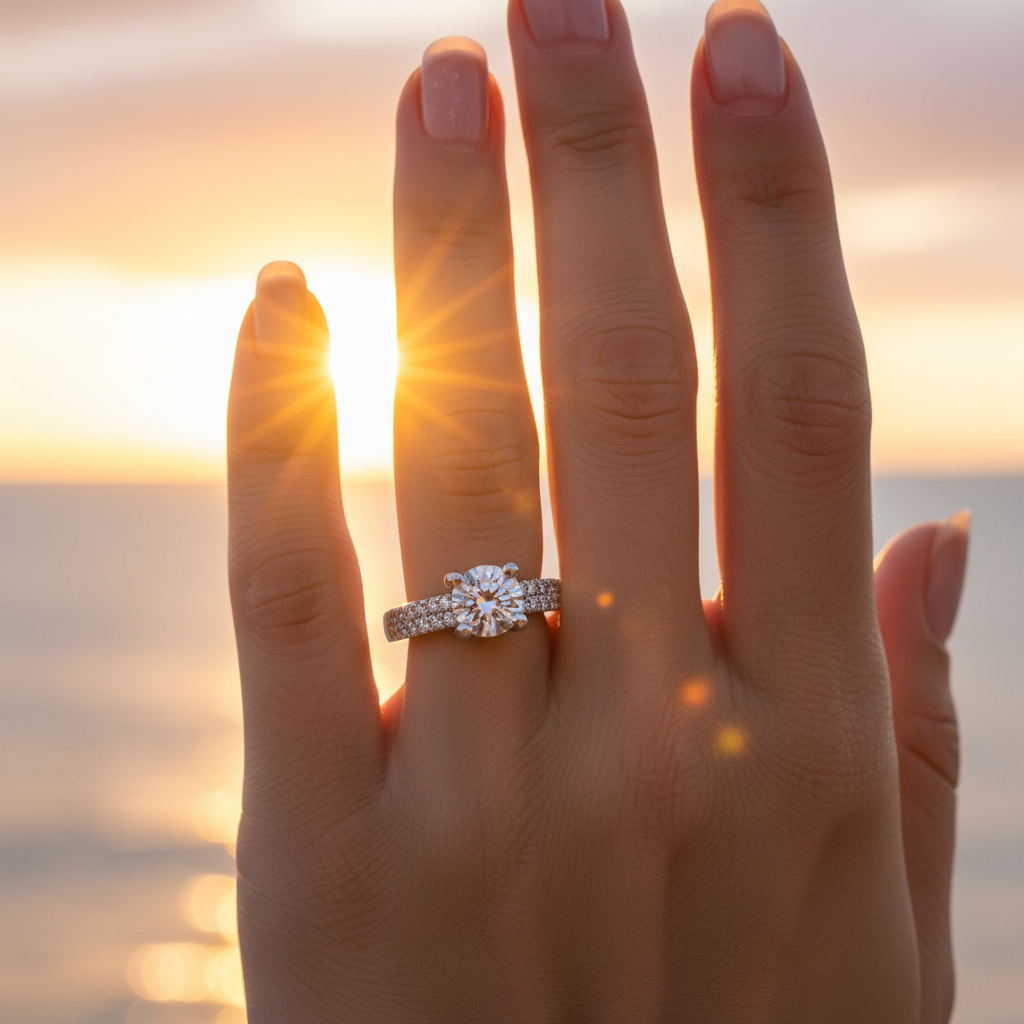 Diamond Ring - Golden Hour Sunset