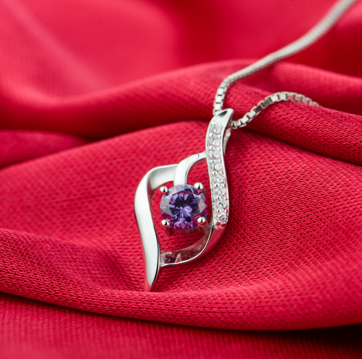 Zircon Pendant Sterling Silver Necklace