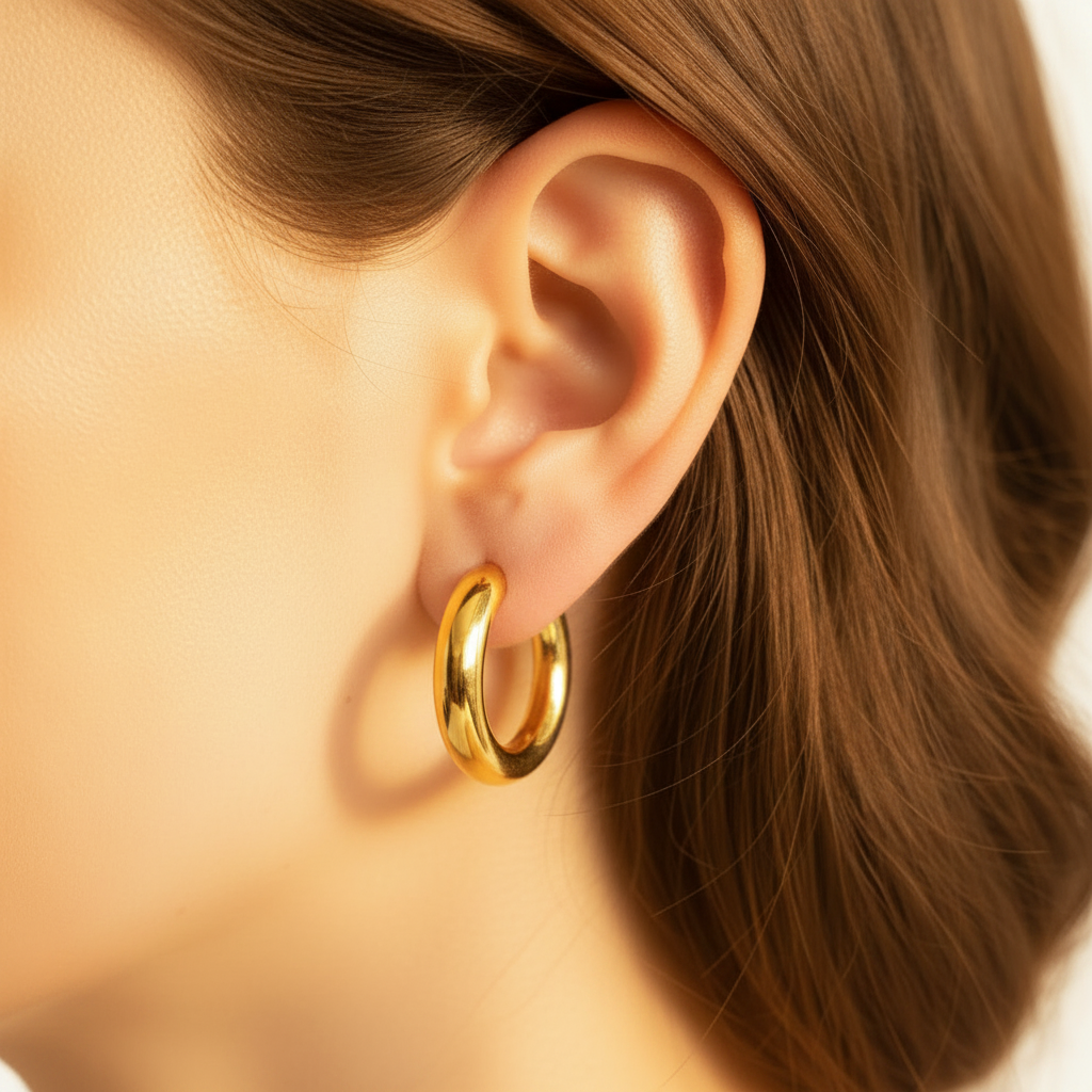 Gold Hoop Earring sunset tone