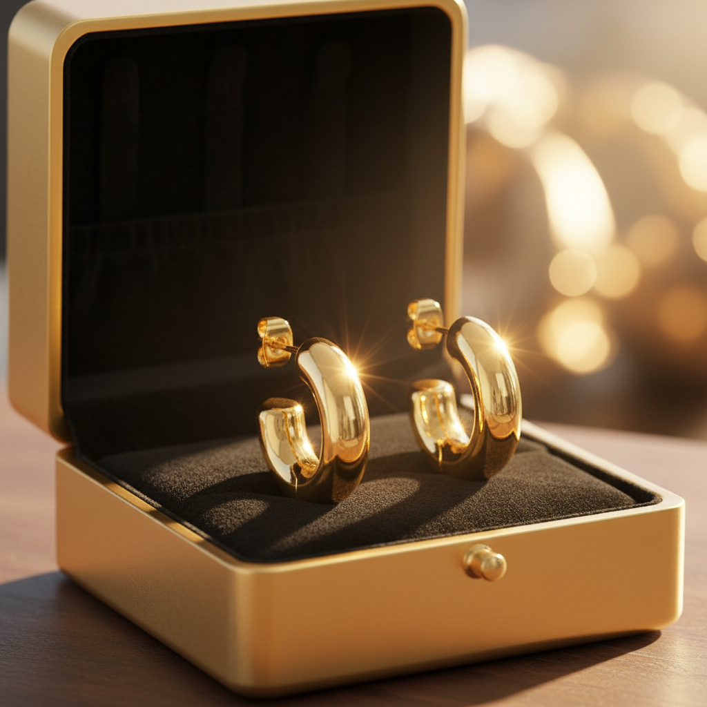 Gold Hoop Earrings Gold Box