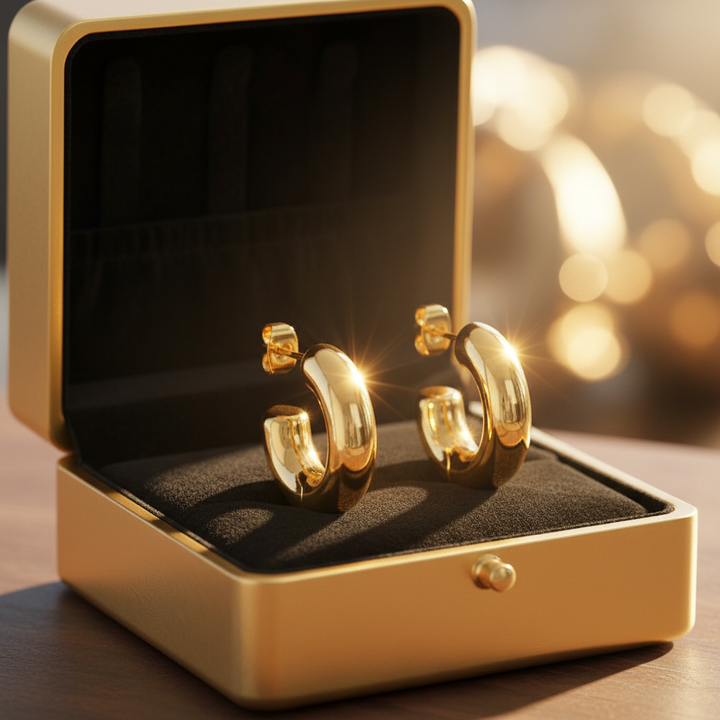 Gold Hoop Earrings Gold Box