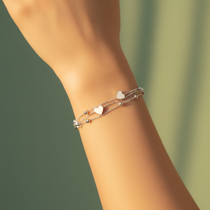 Silver Heart Bracelet Lifestyle 2