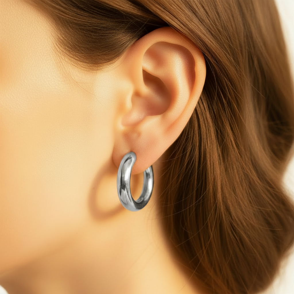 Silver Hoop Earring