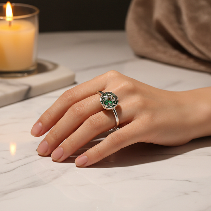 Sterling Silver Tree of Life Ring - Luxury Indoor
